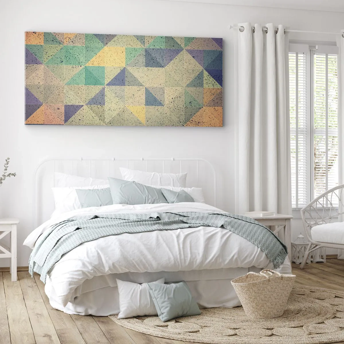 Obraz na plátne - Republika trojuholníkov - 90x30 cm