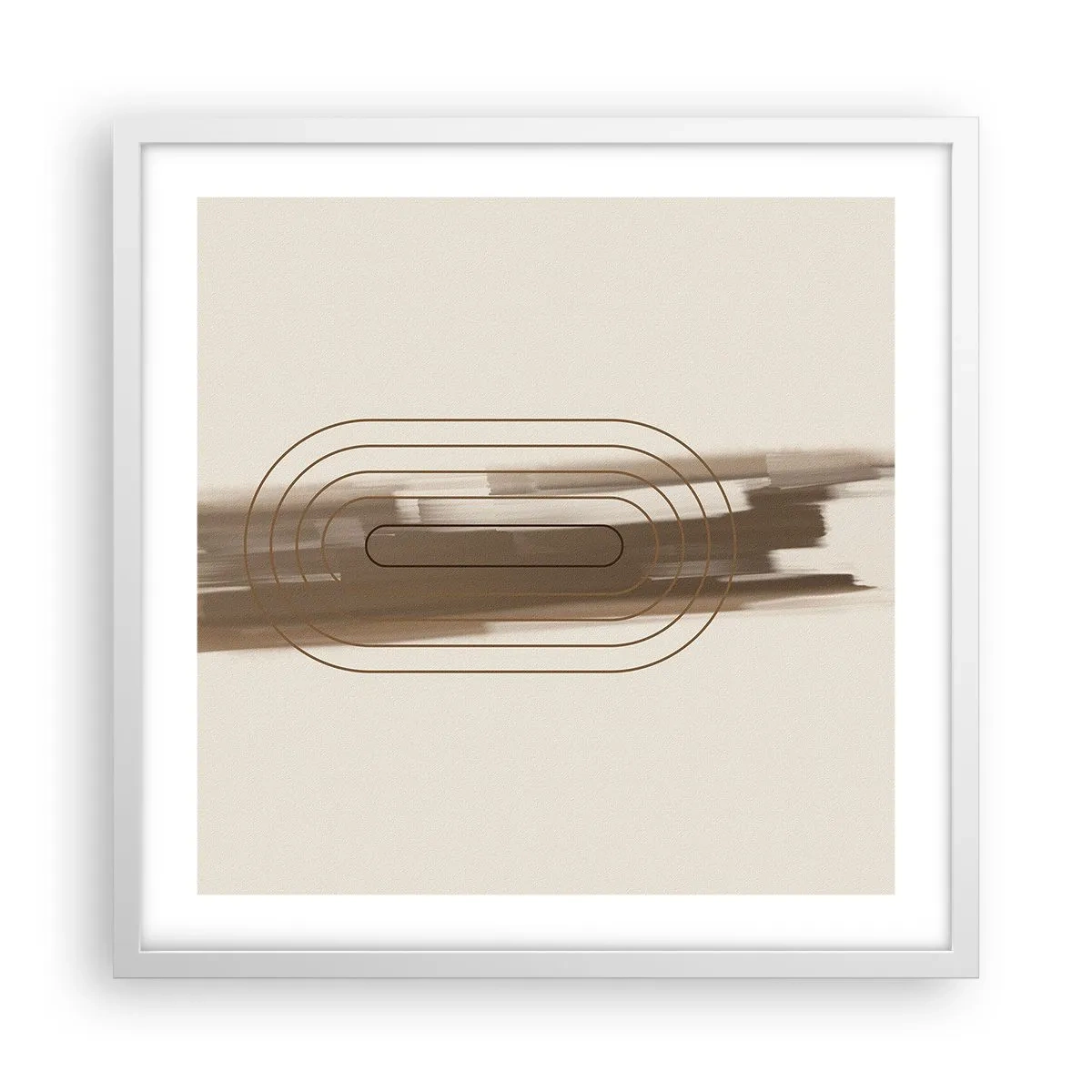 Plagát v bielom ráme - Závan šedej - 50x50 cm