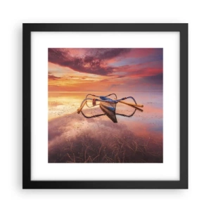 Plagát v čiernom ráme - Pokoj tropického večera - 30x30 cm