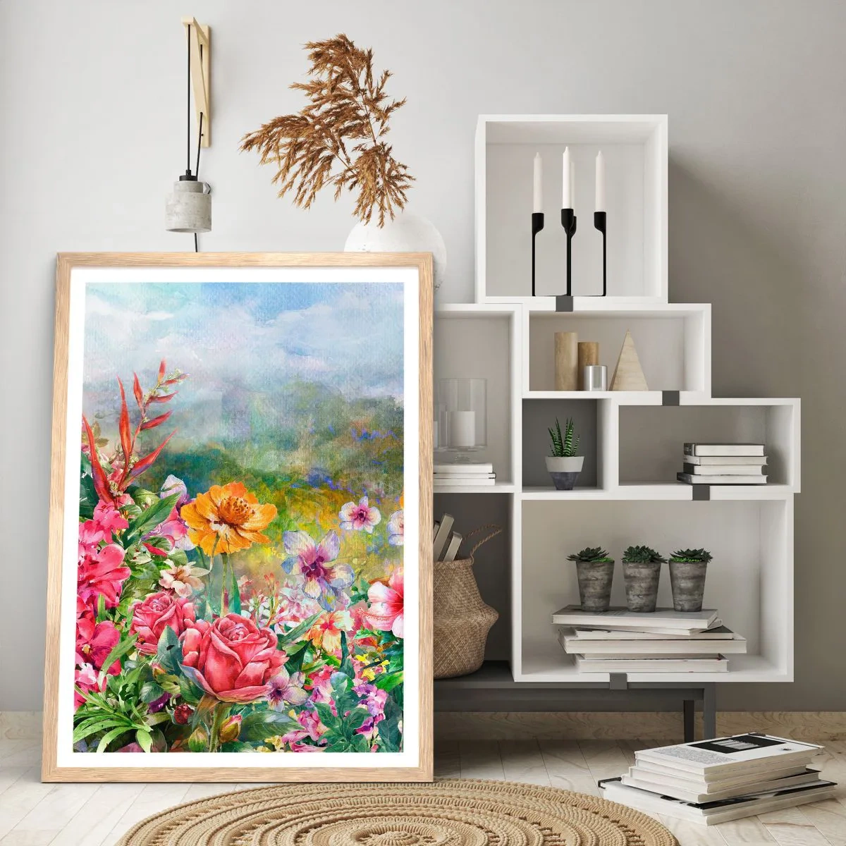 Plagát v ráme zo svetlého duba - Záhrada, ktorá sa zbláznila - 70x100 cm