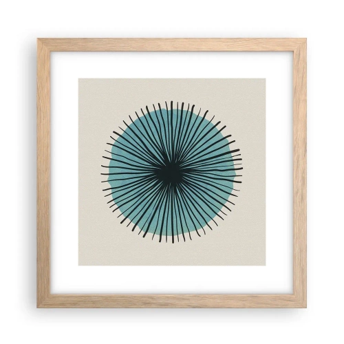 Plagát v ráme zo svetlého duba - Žiariaca modrá - 30x30 cm