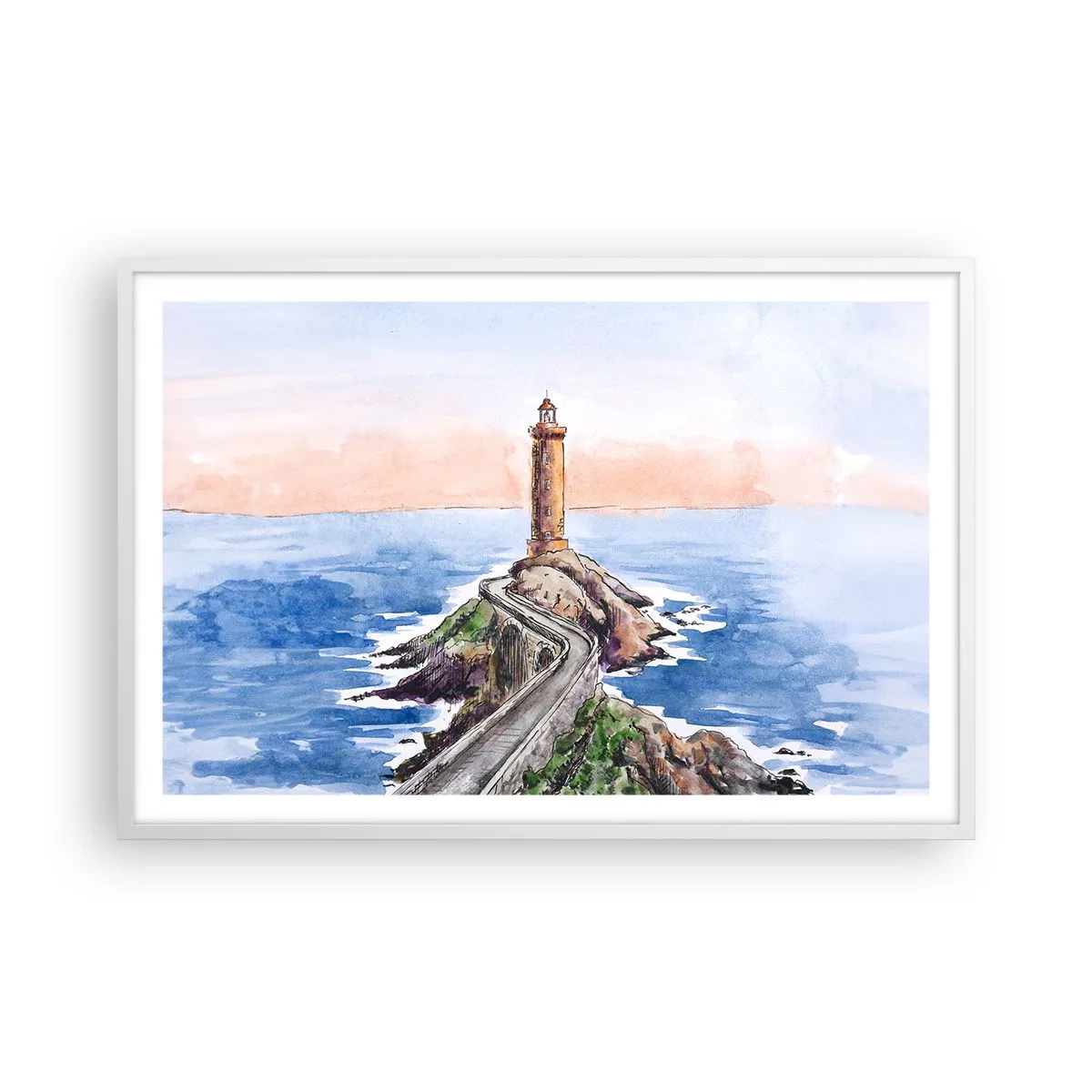 Plagát v bielom ráme - Tvárou v tvár moru - 91x61 cm