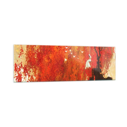 Obraz na skle - Poletí s nimi? - 160x50 cm