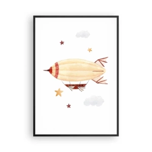 Plagát v čiernom ráme - Vzducholoď - 70x100 cm