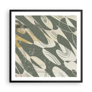 Plagát v čiernom ráme - Rytmizovaná abstrakcia - 60x60 cm