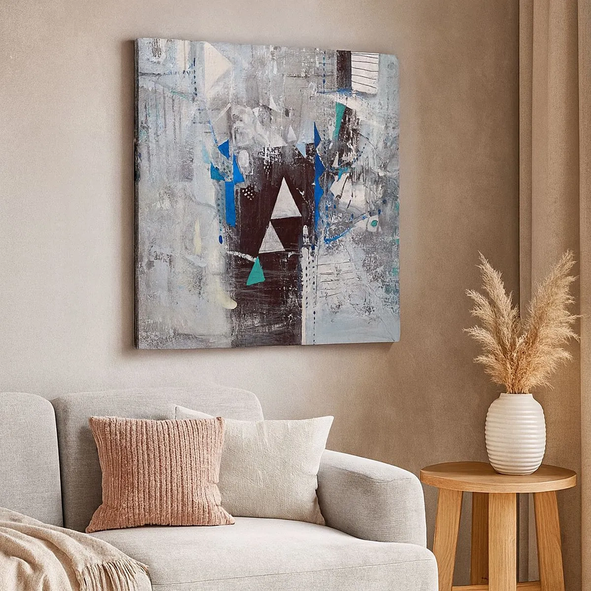 Obraz na plátne - Prednostné poradie trojuholníkov - 30x30 cm