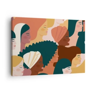Obraz na plátne - Farebné profily žien v rôznych štýloch - 70x50cm - Iba ženskosť - Moderná nástenná dekorácia do obývacej izby a spálne ARTTOR