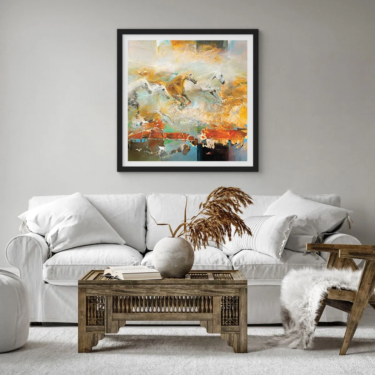 Plagát v čiernom ráme - Cvála svetlom - 40x40 cm