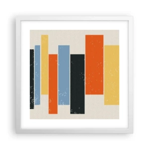 Plagát v bielom ráme - Záznam hudby - 40x40 cm