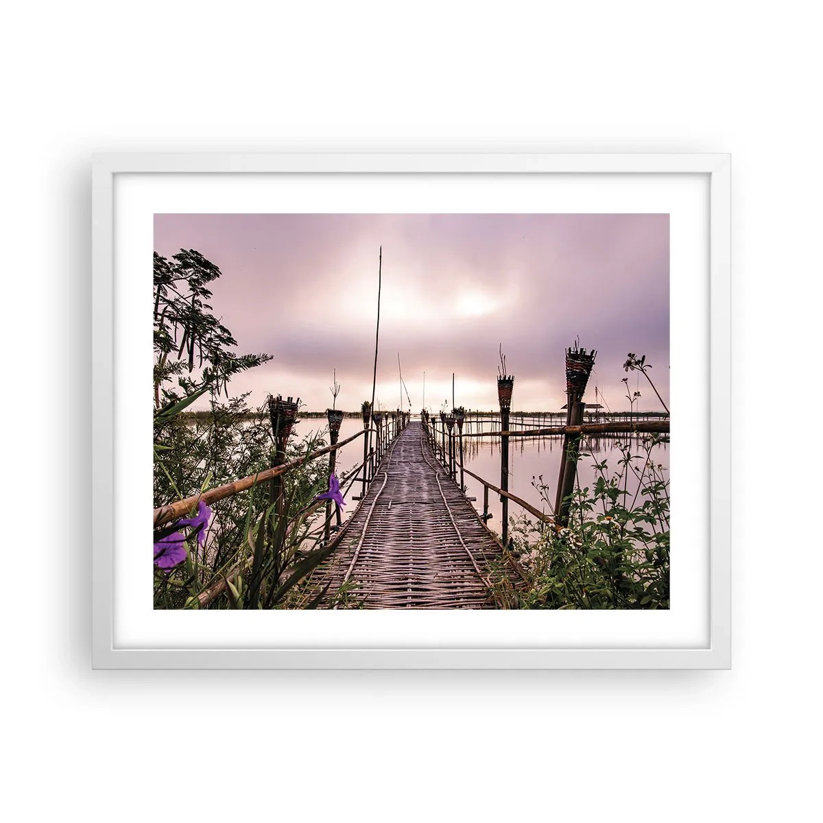 Plagát v bielom ráme - Pokoj a pohoda Ázie - 50x40 cm