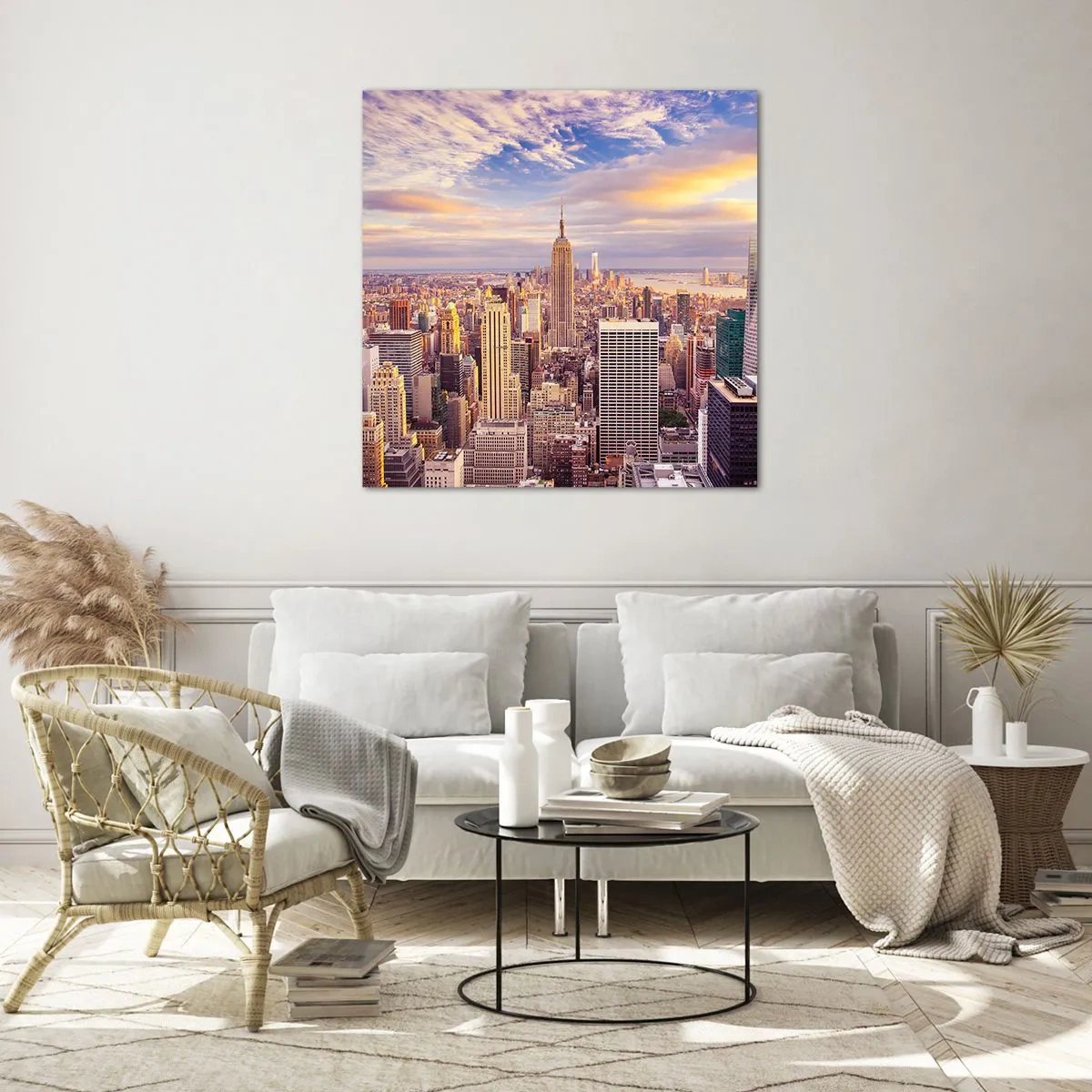 Obraz na skle - Dosiahnuť samotné oblaky - 70x70 cm