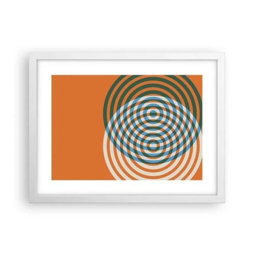 Plagát v bielom ráme - Abstraktná kruhová variácia - 40x30 cm