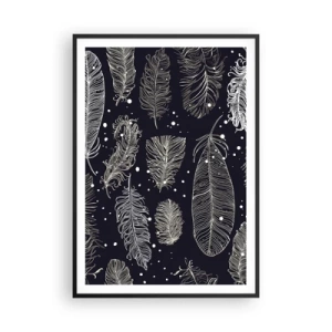 Plagát v čiernom ráme - Čipka s perím - 70x100 cm