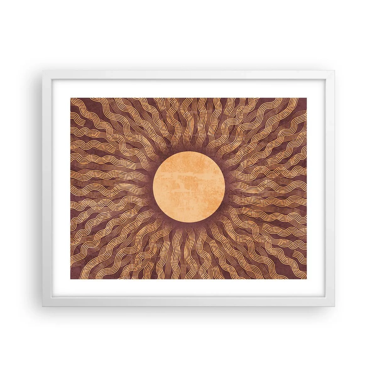 Plagát v bielom ráme - Ikona slnka - 50x40 cm
