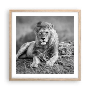 Plagát v ráme zo svetlého duba - Kráľovská siesta - 50x50 cm