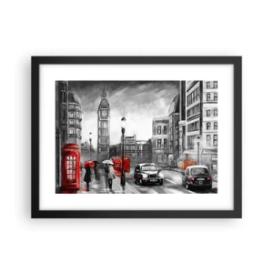 Plagát v čiernom ráme - Vôbec nie šedé mesto - 40x30 cm