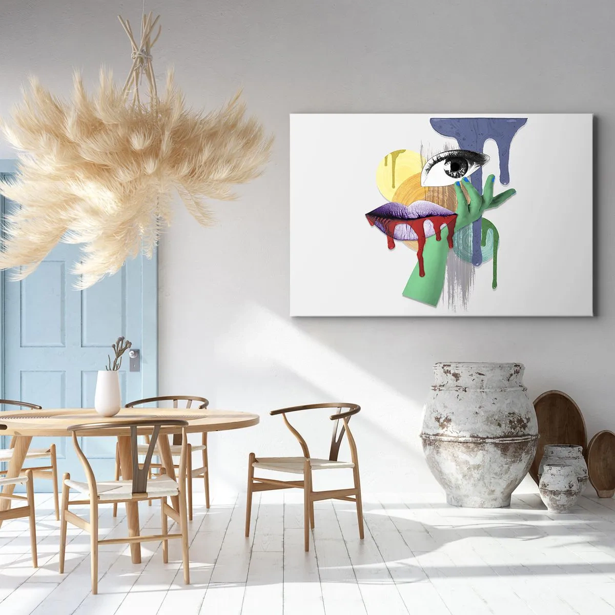 Obraz na plátne - Dekonštruovaný portrét s abstraktnými prvkami - 70x50cm - Zdeformovaný portrét - Moderná nástenná dekorácia do obývacej izby a spálne ARTTOR