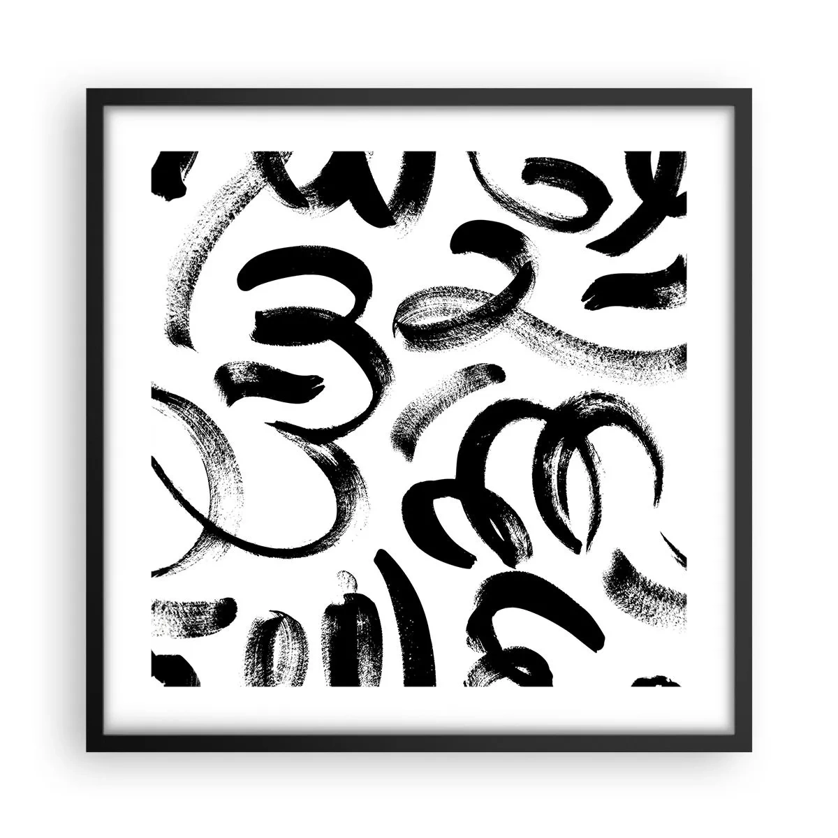 Plagát v čiernom ráme - Čierne na bielom - 50x50 cm