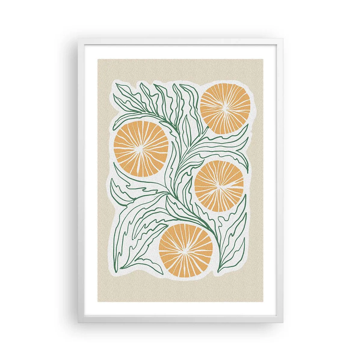 Plagát v bielom ráme - Etnicky s abstraktným nádychom - 50x70 cm