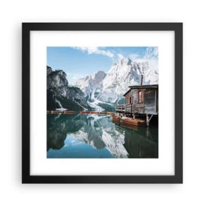 Plagát v čiernom ráme - Kryštalické, horské ráno - 30x30 cm