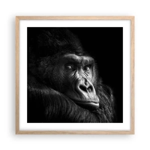 Plagát v ráme zo svetlého duba - Na čo sa tak pozeráš? - 50x50 cm