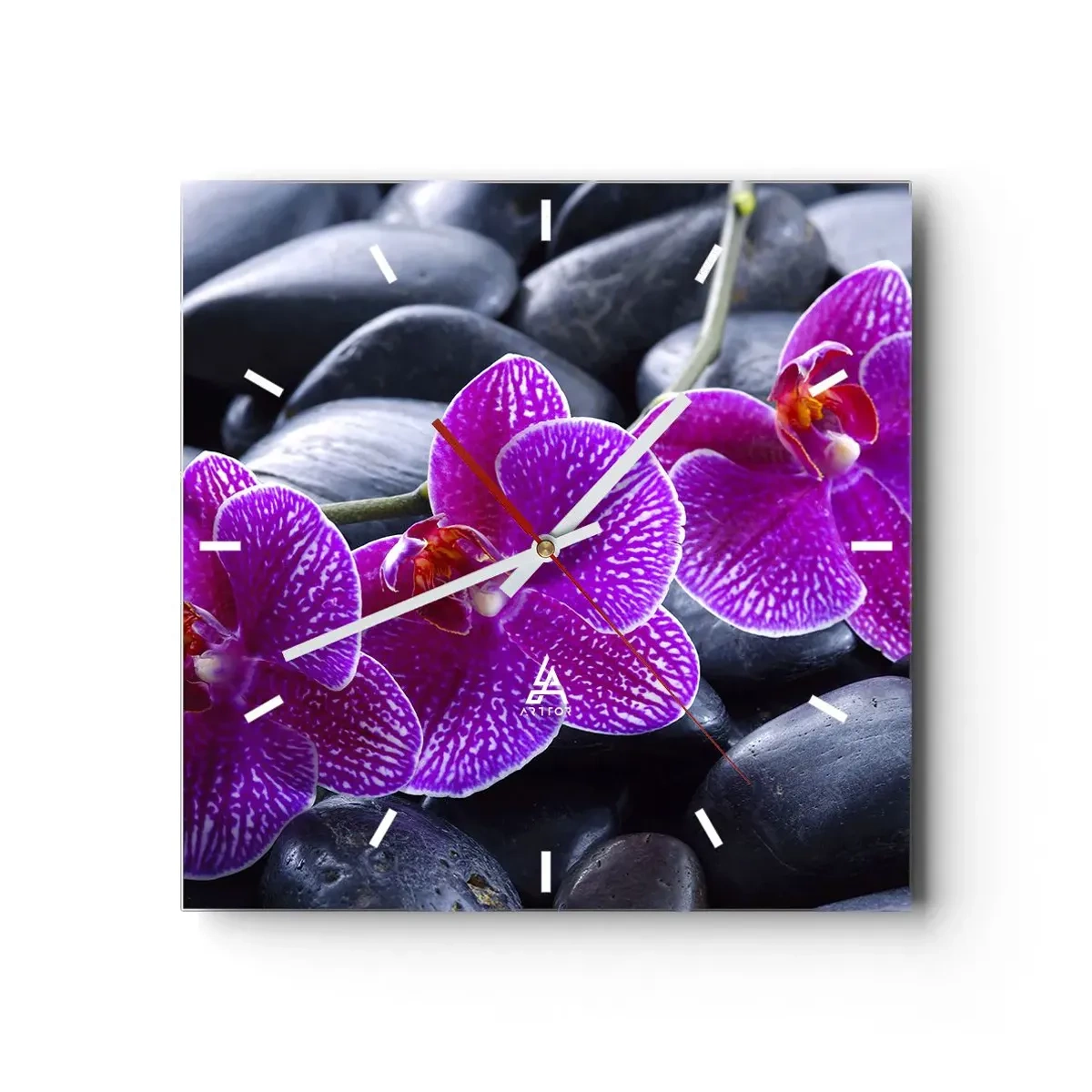 Nástenné hodiny - Kamene sa rozžiarili nadšením - 40x40 cm