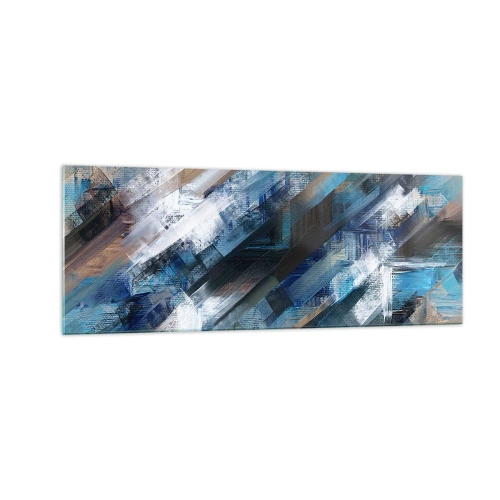 Obraz na skle - Modrá šikmosť - 140x50 cm