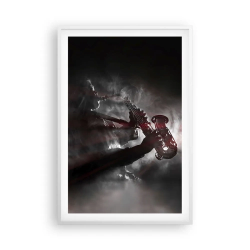 Plagát v bielom ráme - V oparoch jazzu - 61x91 cm