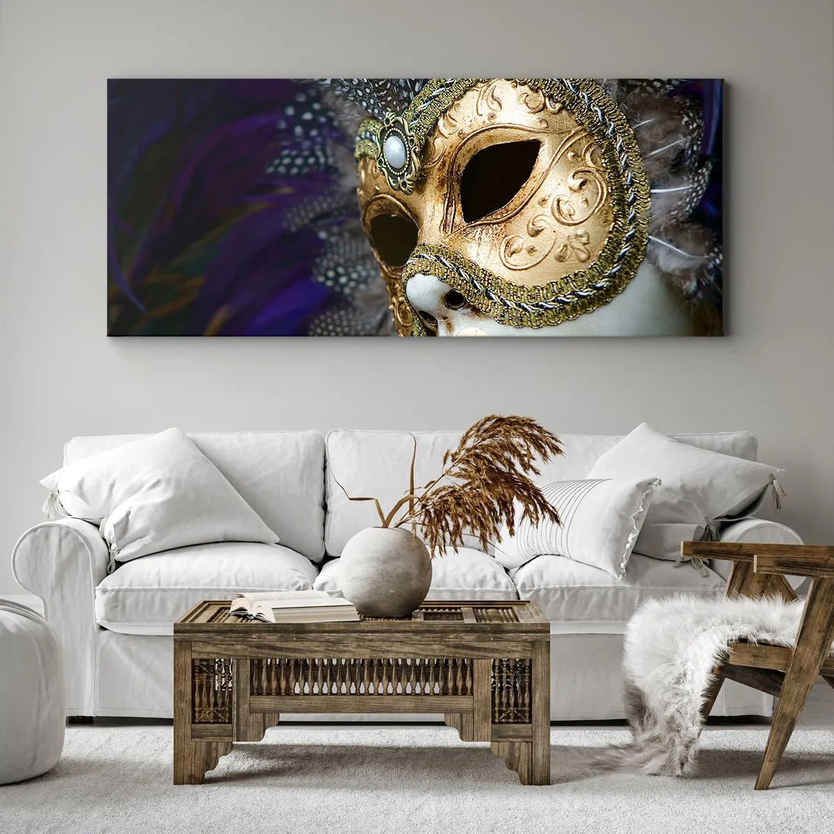 Obraz na plátne - Benátsky portrét v zlate - 120x50 cm