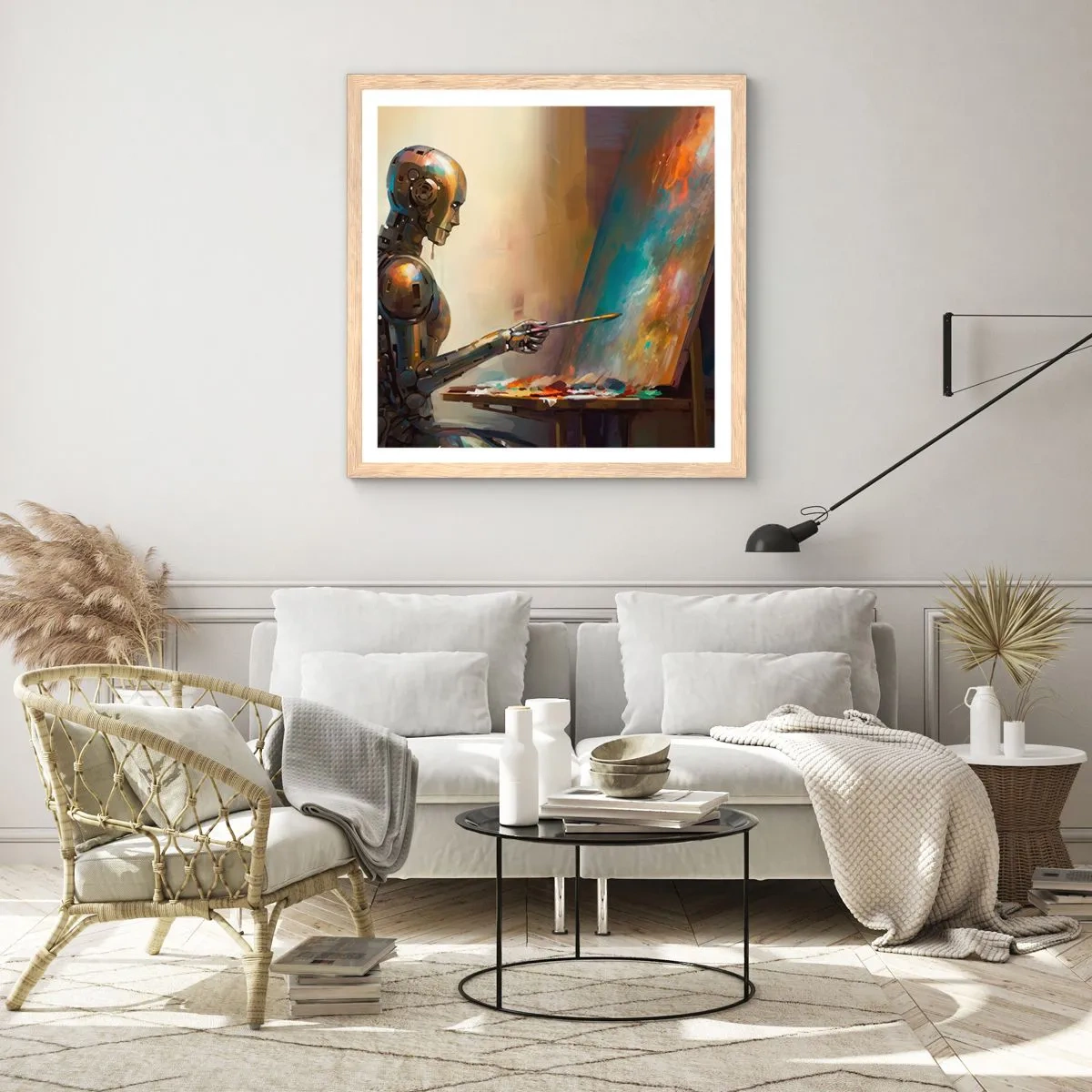 Plagát v ráme zo svetlého duba - Umenie budúcnosti - 60x60 cm