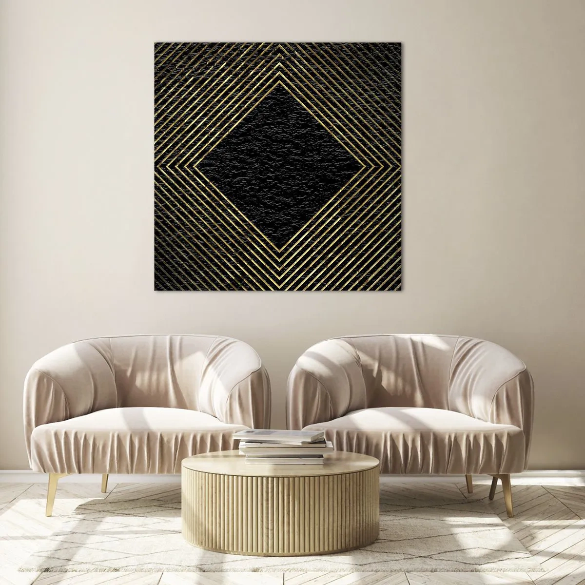 Obraz na skle - Geometria v štýle glamour - 30x30 cm