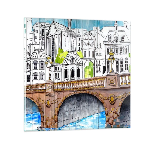 Obraz na skle - Mesto ako maľované - 60x60 cm