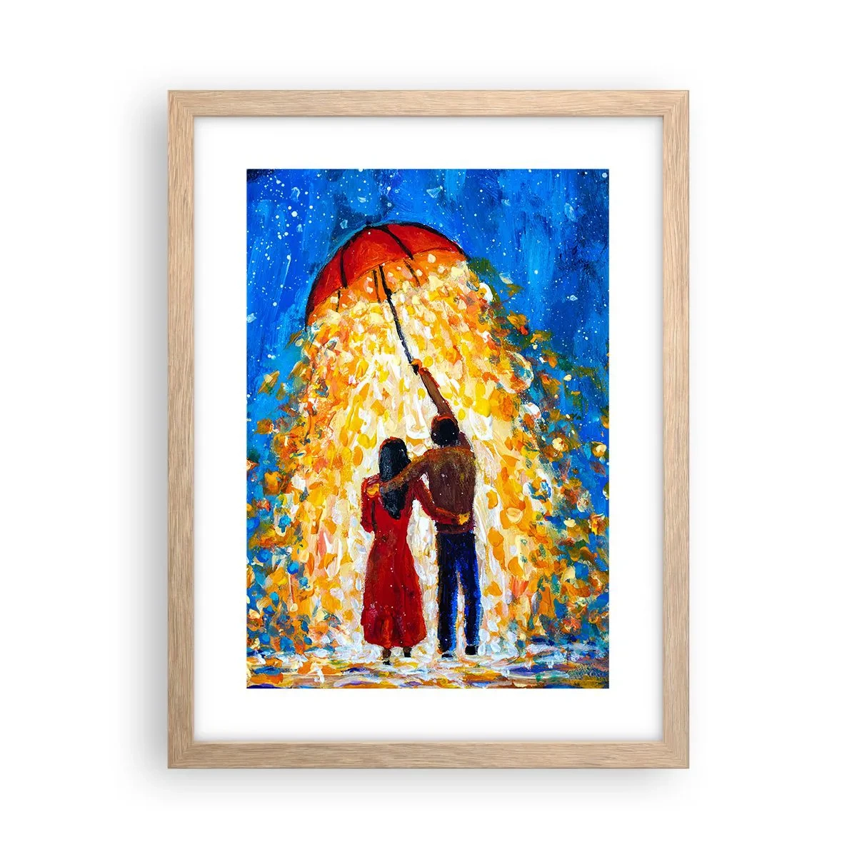 Plagát v ráme zo svetlého duba - Mágia daždivého večera? - 30x40 cm