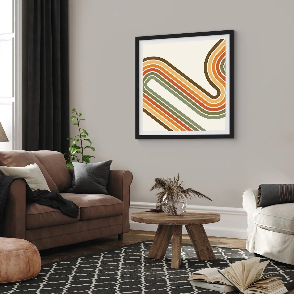 Plagát v čiernom ráme - Kľučkovanie do cieľa - 50x50 cm