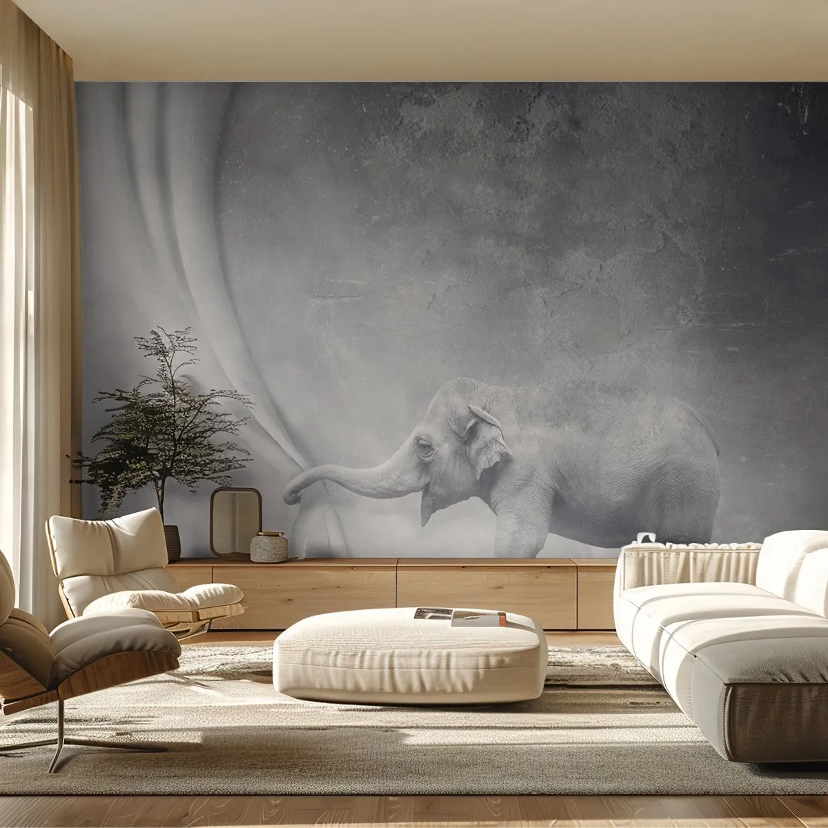 Fototapeta Standard Eco - Odhaliť tajomstvo - Abstrakcia, Slon, Grafika - 400x280 cm