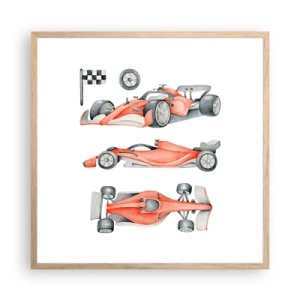 Plagát v ráme zo svetlého duba - Dobehnúť sen - 60x60 cm