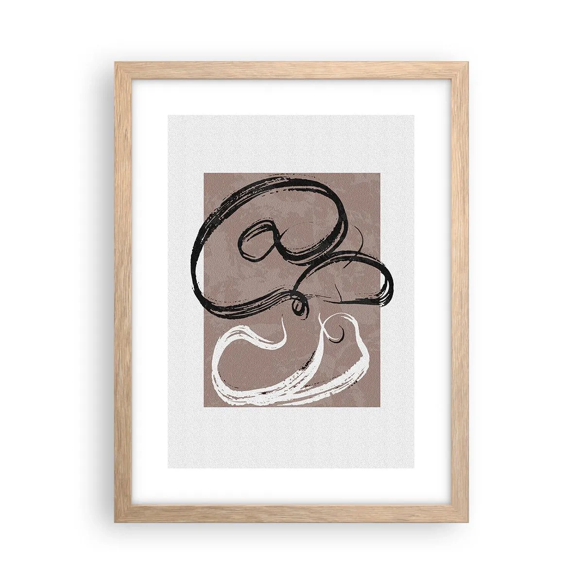Plagát v ráme zo svetlého duba - Kompozícia – hľadanie úplnosti - 30x40 cm