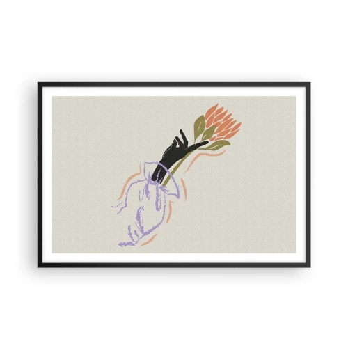 Plagát v čiernom ráme - Sesterský dotyk - 91x61 cm