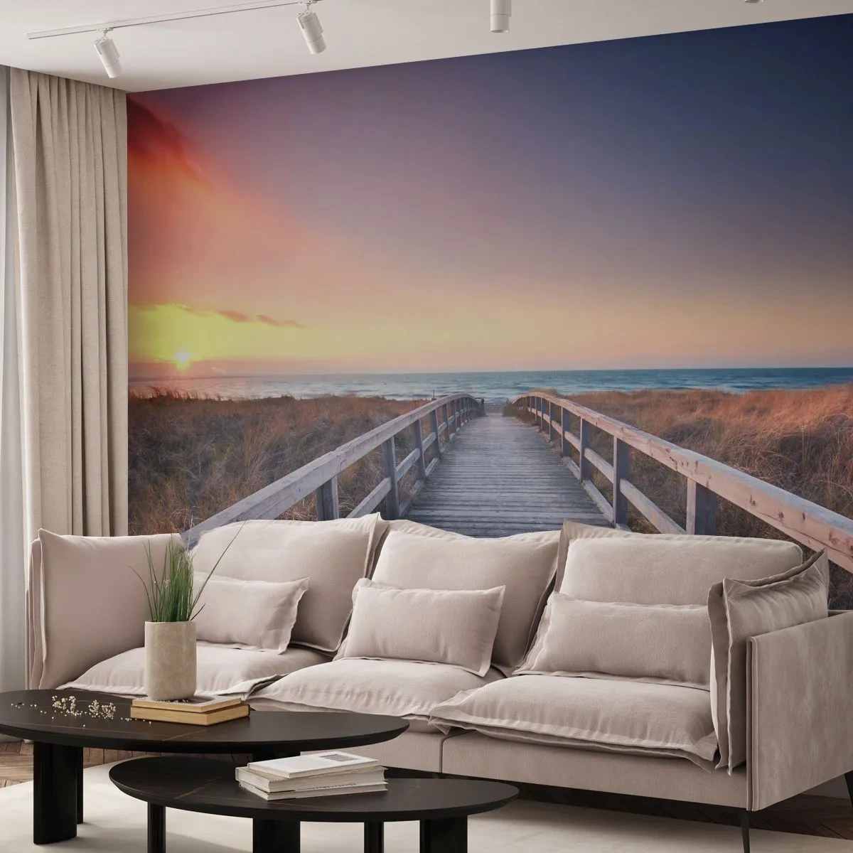Fototapeta Premium Sand - Baltská večerná polárna žiara - Krajina, More, Piesočná duna - 100x70 cm