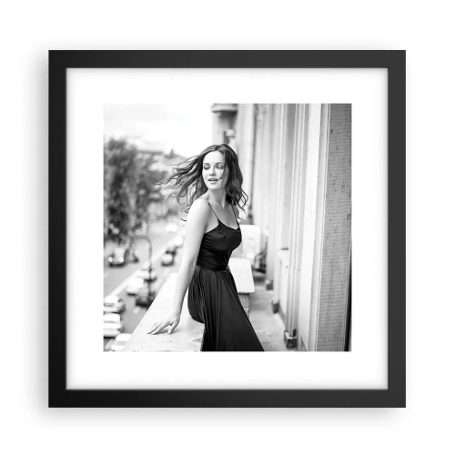 Plagát v čiernom ráme - Určite Parížanka - 30x30 cm