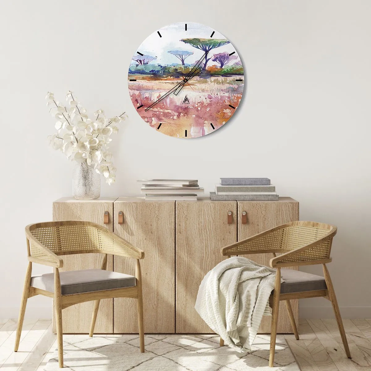 Nástenné hodiny - Farby savany - 40x40 cm