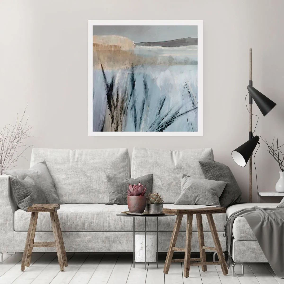 Plagát - Zimné polia - 50x50 cm