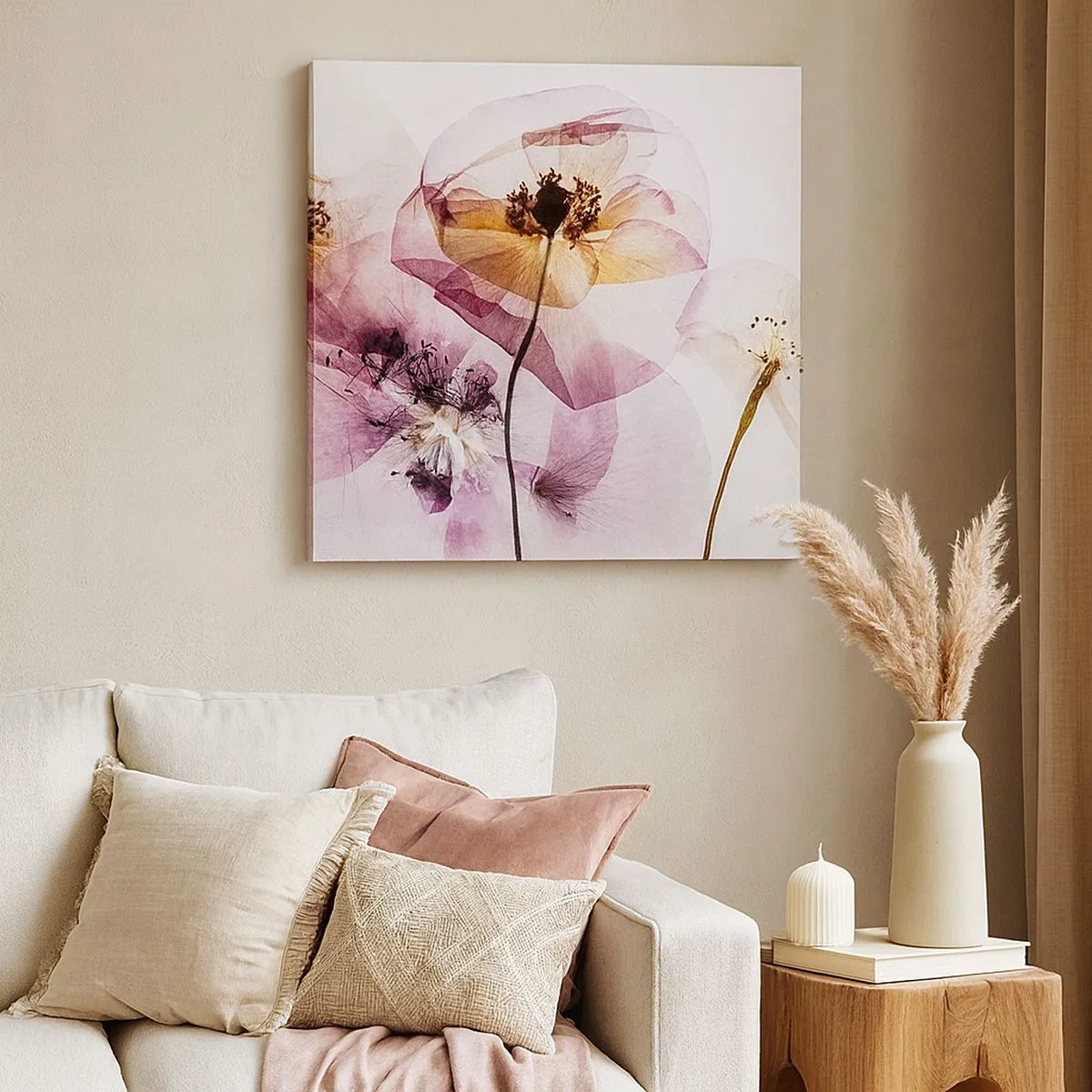 Obraz na plátne - Priehľadné telá kvetín - 30x30 cm