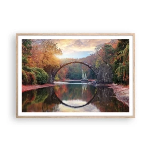 Plagát v ráme zo svetlého duba - Za zrkadlom - 100x70 cm