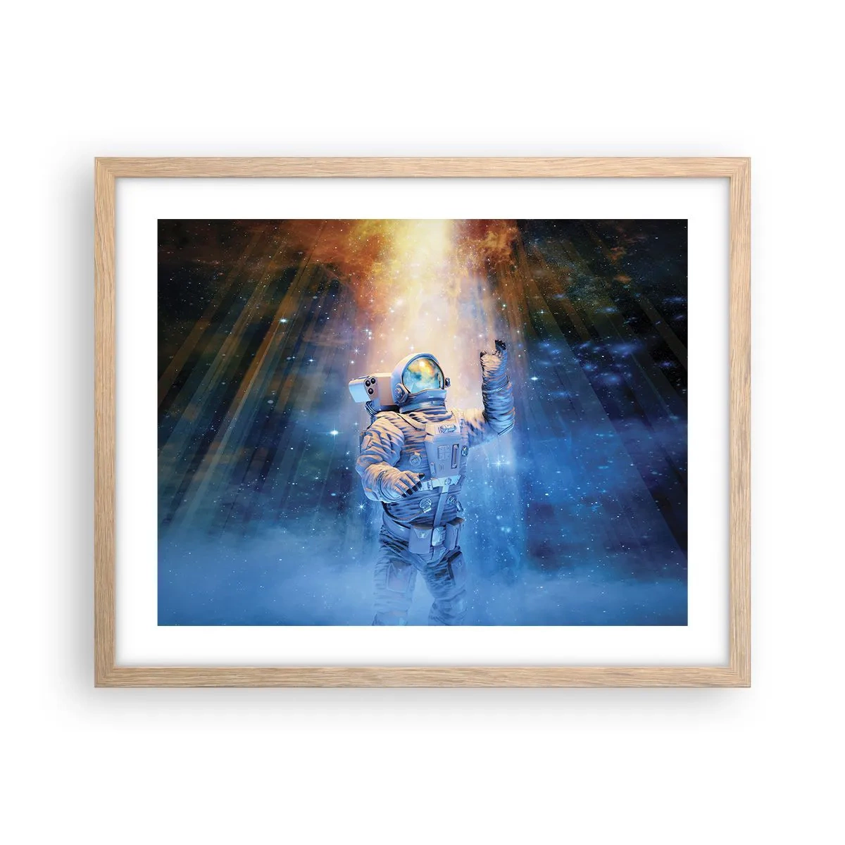 Plagát v ráme zo svetlého duba - Konečne v cieli - 50x40 cm