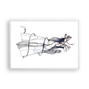 Plagát v bielom ráme - Štúdia o dotyku - 100x70 cm