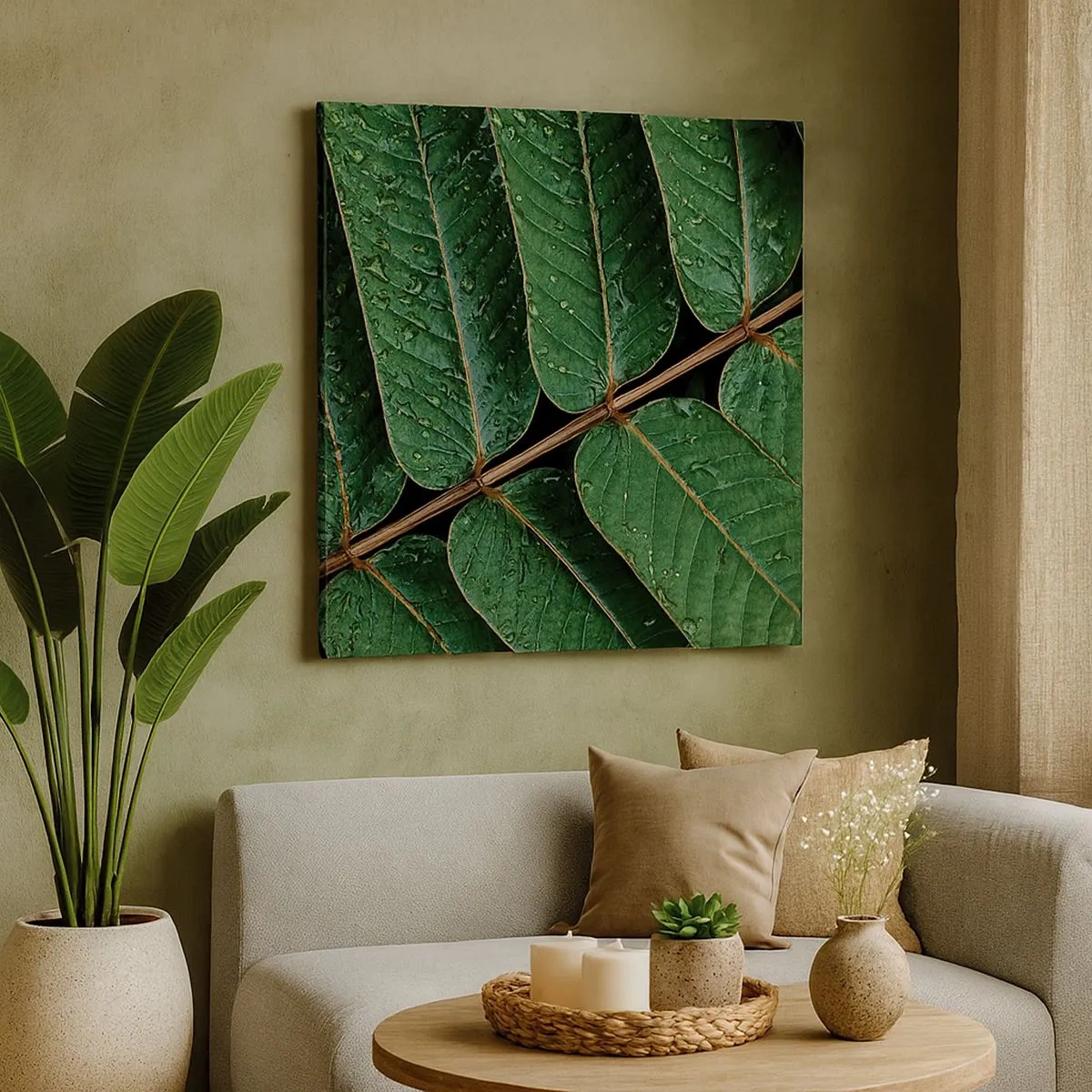 Obraz na plátne - V zelenom rytme - 30x30 cm