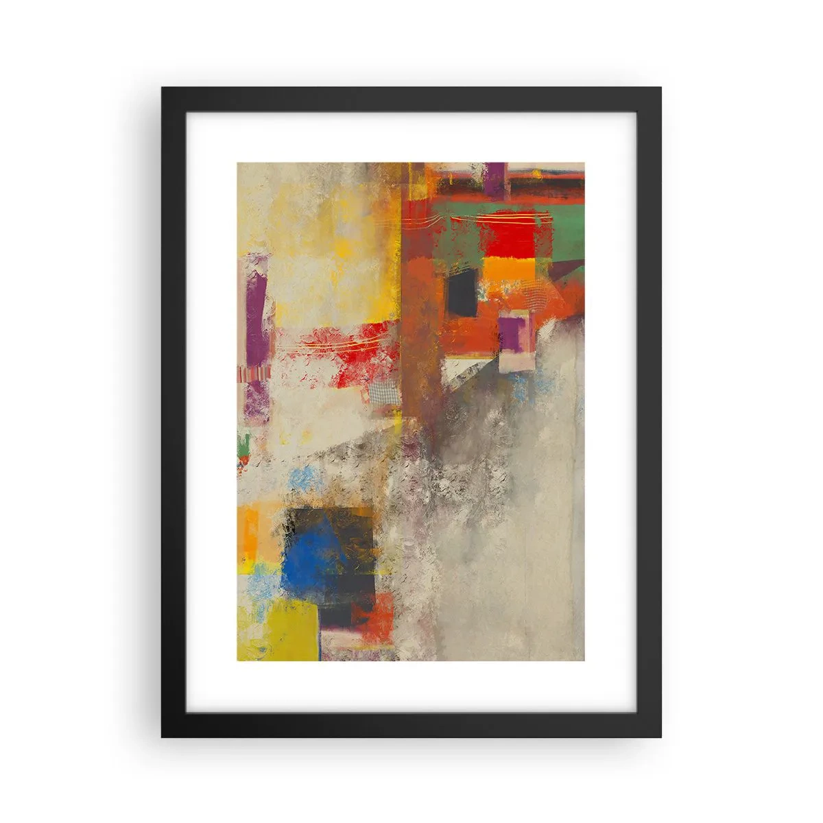 Plagát v čiernom ráme - Geometria farieb - 30x40 cm