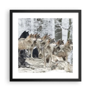 Plagát v čiernom ráme - Rodina a priatelia - 40x40 cm