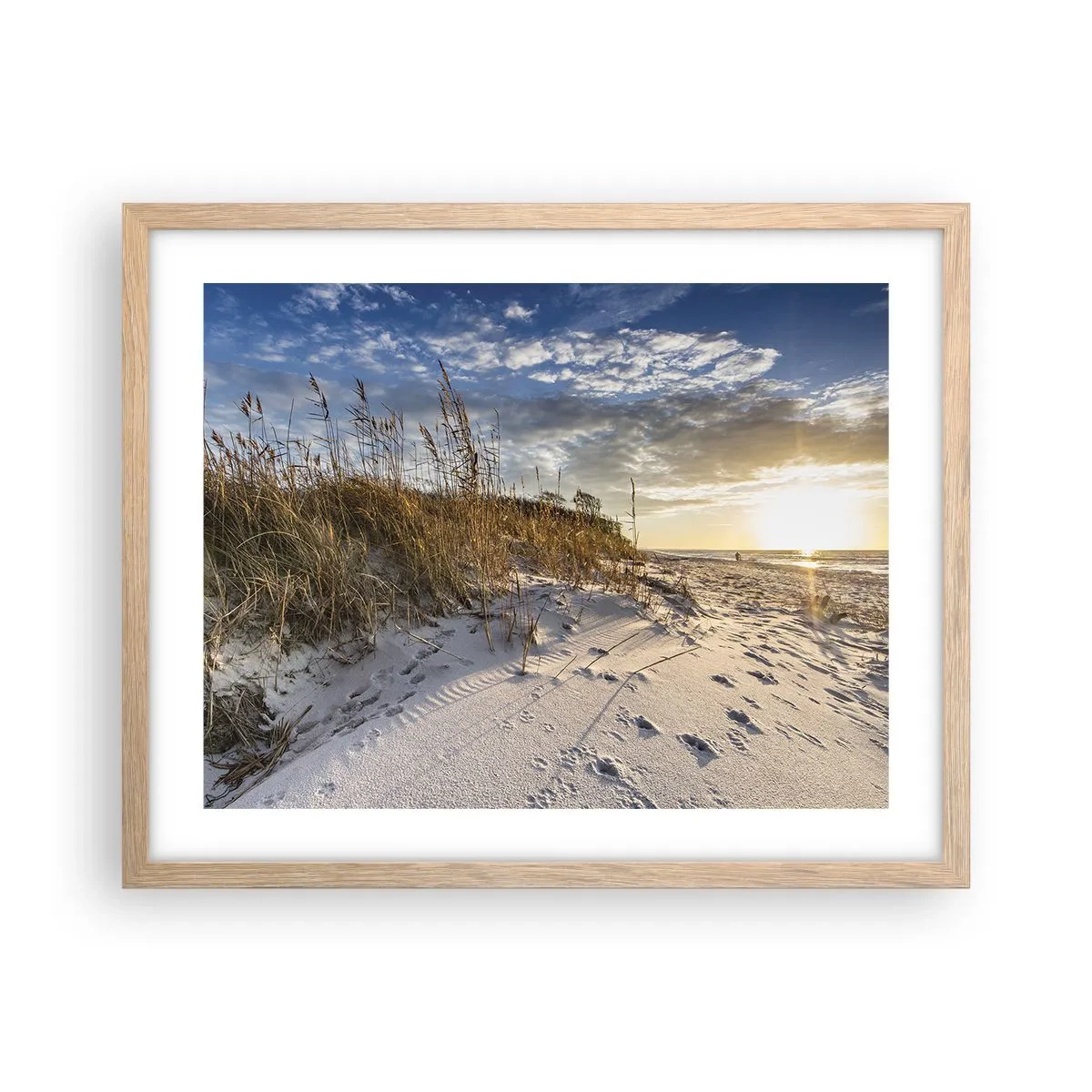 Plagát v ráme zo svetlého duba - Pozvánka na prechádzku - 50x40 cm